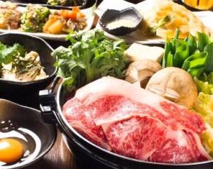 飲み放題120分 L.O100分 板焚屋自慢の黒毛和牛！！ すき焼きorしゃぶしゃぶ 6,000円コース